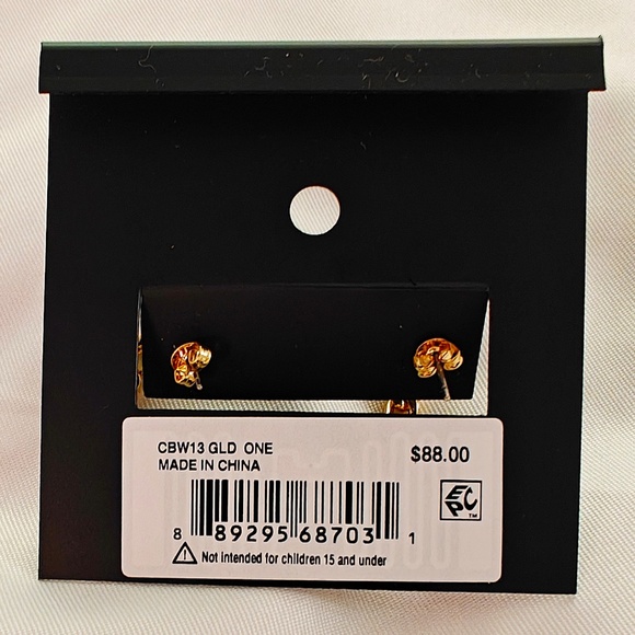 New Coach Rivet Chain Hoop Earrings Gold CBW13 $88 - Picture 6 of 8